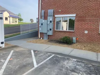 Commercial sidewalk and curbing installation